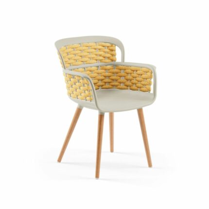 Stuhl Eva-N Geflecht Beige & Gelb
