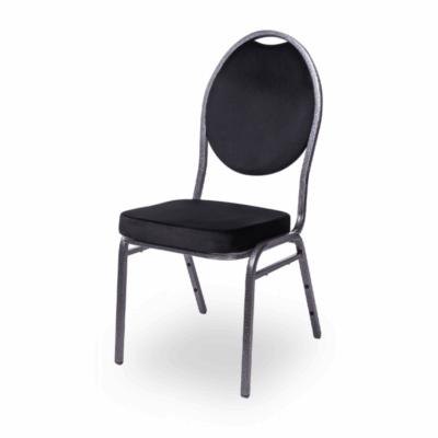 Bankettstuhl HERMAN Velours Schwarz