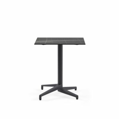Quadratischer Tisch MOON-C / Anthrazit Fuß / HPL/CPL Schwarz Marmor | Fix