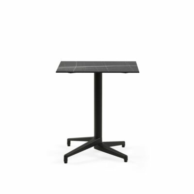 Quadratischer Tisch MOON-C / Schwarz Fuß / HPL/CPL Schwarz Marmor | Fix