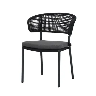 Outdoor Stuhl mit Seilgeflecht & Sitzkissen