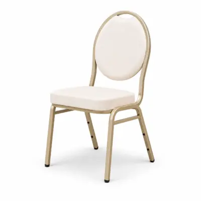Bankettstuhl HERMAN MODERN Beige mit gepolsterter Sitz- und Rückenfläche und stabilem Metallgestell