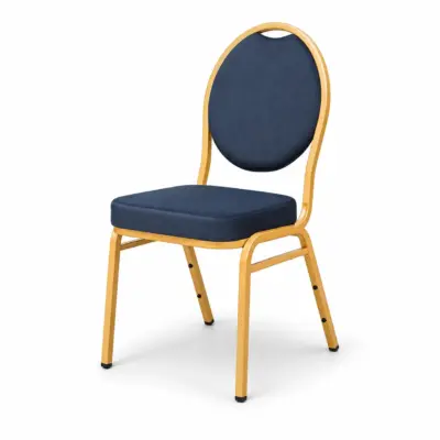 Bankettstuhl HERMAN MODERN Schwarz mit gepolsterter Sitz- und Rückenfläche