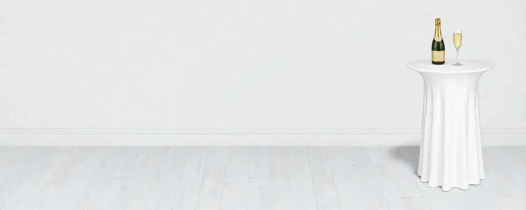 Stehtischhusse 60,70,80 cm Weiß Luxor Deluxe