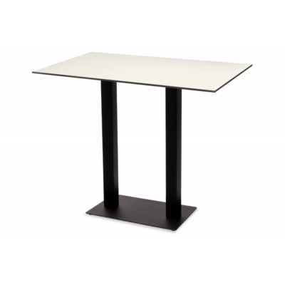 Stehtisch ALFA BAR DUO mit HPL-Platte 139x79 cm – Klassisch Weiß