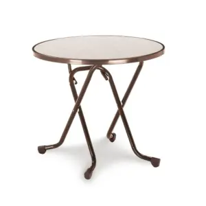 Klapptisch rund 80 cm Braun - Dublin – Scheren