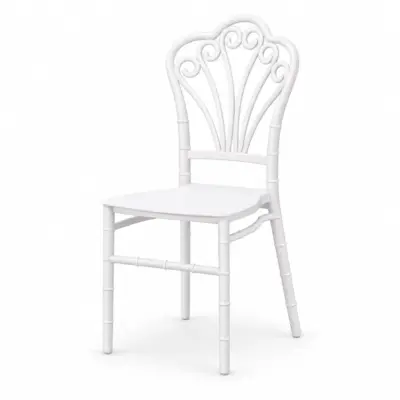 Hochzeitsstuhl Victoria Simple mit dekorativer Rückenlehne für Hochzeiten, Bankette und Events