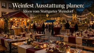 Weinfest Ausstattung planen mit Festzeltgarnituren, Stehtischen und Tischwäsche nach Ideen vom Stuttgarter Weindorf
