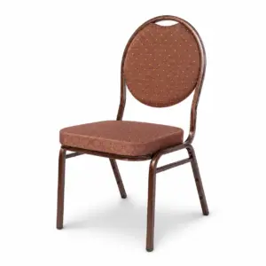 Bankettstuhl Herman Braun mit gepolsterter Sitzfläche und Rückenlehne für Gastronomie, Bankett und Events