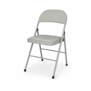 Klappbarer Eventstuhl Grau mit gepolsterter Sitz- und Rückenfläche sowie Metallgestell für Veranstaltungen, Seminare und Events