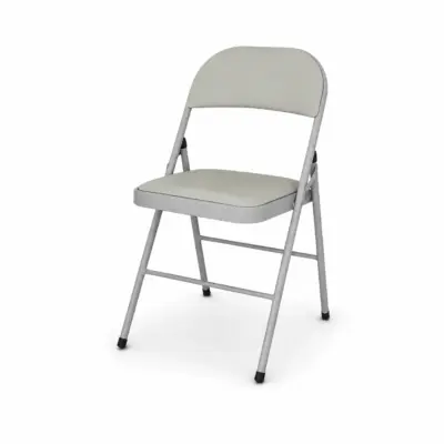 Klappbarer Eventstuhl Grau mit gepolsterter Sitz- und Rückenfläche sowie Metallgestell für Veranstaltungen, Seminare und Events