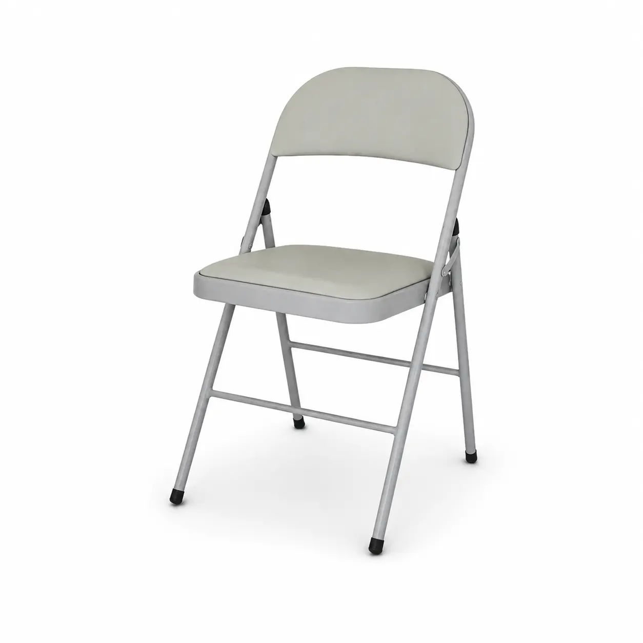 Klappbarer Eventstuhl Grau – gepolsterter Klappstuhl für Events Klappbarer Eventstuhl Grau mit gepolsterter Sitz- und Rückenfläche sowie Metallgestell für Veranstaltungen, Seminare und Events